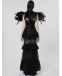 Punk Rave Black Gothic Perspective Gorgeous Lace Tiered Maxi Skirt