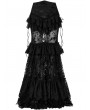 Punk Rave Black Gothic Perspective Gorgeous Lace Tiered Maxi Skirt