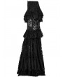 Punk Rave Black Gothic Perspective Gorgeous Lace Tiered Maxi Skirt