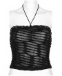 Punk Rave Black Gothic Punk Rivet Daily Bustier Halter Top for Women