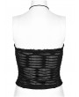 Punk Rave Black Gothic Punk Rivet Daily Bustier Halter Top for Women