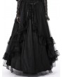 Dark in Love Black Gothic Vintage Court Party Lace Ruffle Maxi Skirt