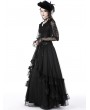 Dark in Love Black Gothic Vintage Court Party Lace Ruffle Maxi Skirt