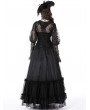 Dark in Love Black Gothic Vintage Court Party Lace Ruffle Maxi Skirt