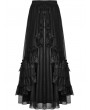 Dark in Love Black Gothic Vintage Court Party Lace Ruffle Maxi Skirt