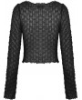 Dark in Love Black Gothic Sexy Mesh Daily Wear Long Sleeve Top for Women