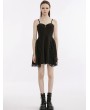 Punk Rave Black Gothic Corset Style Street Fashion Short Slip Dress