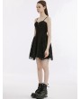 Punk Rave Black Gothic Corset Style Street Fashion Short Slip Dress