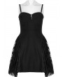 Punk Rave Black Gothic Corset Style Street Fashion Short Slip Dress