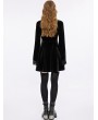 Punk Rave Black Gothic Vintage Velvet Long Sleeve Short Dress