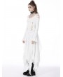 Dark in Love White Gothic Ghost Cutout Long Trumpet Sleeve Maxi Dress