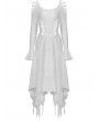 Dark in Love White Gothic Ghost Cutout Long Trumpet Sleeve Maxi Dress