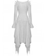 Dark in Love White Gothic Ghost Cutout Long Trumpet Sleeve Maxi Dress