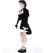 Dark in Love Black Gothic Retro Contrast Frilly Jabot Velvet Jacket for Women