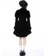 Dark in Love Black Gothic Retro Contrast Frilly Jabot Velvet Jacket for Women