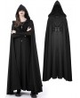 Dark in Love Black Gothic Punk Warrior Hooded Long Cape Coat for Women