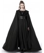 Dark in Love Black Gothic Punk Warrior Hooded Long Cape Coat for Women