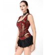 Pentagramme Red Gothic Vintage Brocade Waistcoat Top for Women