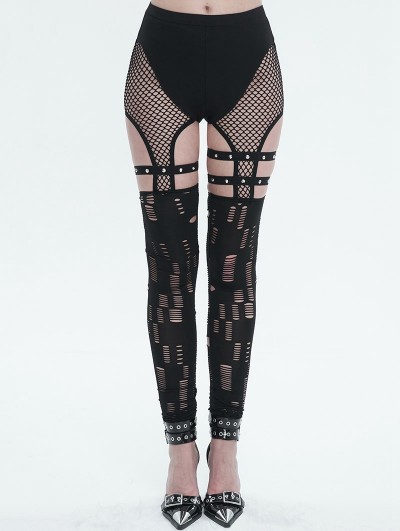 Black Hosiery Hollow Out Punk Style Pantyhose Fishnet stockings