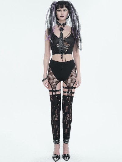 DEVIL SHACKLES Gothic Broken Mesh Ripped Leggings for Women See Through  Sexy Punk Skinny Leggings Pants Black Clubwear : : Clothing, Shoes  