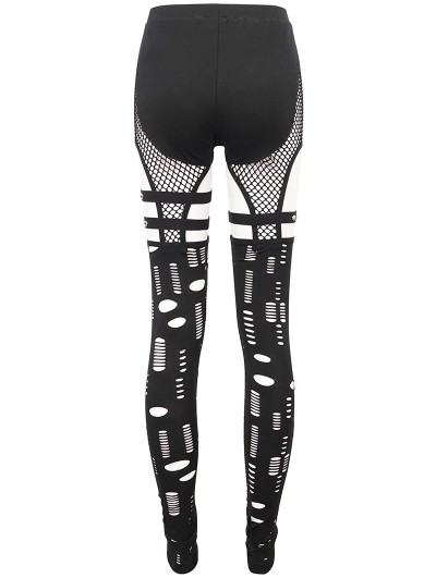 BIVIGAOS Fashion Women Stretchy Glossy Leggings Spandex Legging Elastic  Gothic Foot Leggins Punk Rock Legins Black White Mallas
