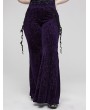 Punk Rave Violet Gothic Vintage Dark Texture Jacquard Plus Size Long Flare Pants for Women