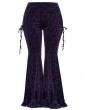 Punk Rave Violet Gothic Vintage Dark Texture Jacquard Plus Size Long Flare Pants for Women