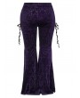 Punk Rave Violet Gothic Vintage Dark Texture Jacquard Plus Size Long Flare Pants for Women