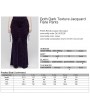 Punk Rave Violet Gothic Vintage Dark Texture Jacquard Plus Size Long Flare Pants for Women