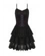 Dark in Love Black Gothic Sexy Purple Lace Up Party Mini Dress