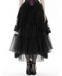 Dark in Love Black Gothic Layered Frilly Party High Low Skirt