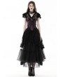 Dark in Love Black Gothic Layered Frilly Party High Low Skirt