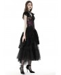 Dark in Love Black Gothic Layered Frilly Party High Low Skirt