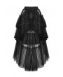 Dark in Love Black Gothic Layered Frilly Party High Low Skirt