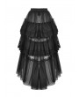 Dark in Love Black Gothic Layered Frilly Party High Low Skirt