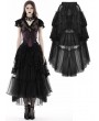 Dark in Love Black Gothic Layered Frilly Party High Low Skirt