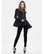 Devil Fashion Black Gothic Vintage Long Trumpet Sleeves Jacket for Women