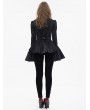 Devil Fashion Black Gothic Vintage Long Trumpet Sleeves Jacket for Women