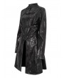 Devil Fashion Black Gothic Punk Buckle Straps Mid-length Coat for Women