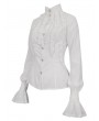 Devil Fashion White Gothic Retro Ruffles Long Sleeve Shirt for Women