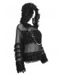 Devil Fashion Black Gothic Punk Grunge Long Sleeve Hooded Crochet Sweater for Women