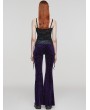 Punk Rave Violet Gothic Vintage Dark Jacquard Long Flare Pants for Women