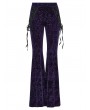 Punk Rave Violet Gothic Vintage Dark Jacquard Long Flare Pants for Women