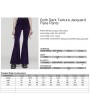 Punk Rave Violet Gothic Vintage Dark Jacquard Long Flare Pants for Women