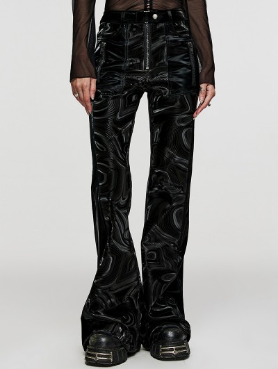 Women's Plus Size Punk Side Zip Faux Leather Pants With Belt