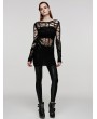 Punk Rave Black Gothic Punk Decadent Sexy Hollow Out Long Sweater for Women