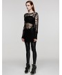 Punk Rave Black Gothic Punk Decadent Sexy Hollow Out Long Sweater for Women