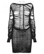 Punk Rave Black Gothic Punk Decadent Sexy Hollow Out Long Sweater for Women