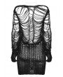 Punk Rave Black Gothic Punk Decadent Sexy Hollow Out Long Sweater for Women