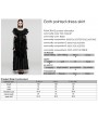 Punk Rave Black Gothic Velvet Pointed Dress with Detachable Lace Gloves